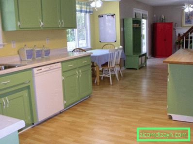 zöld-konyha-szekrények-design-sárga-hátfal laminált padló-kész-on-modern-minimalista ötleteket-belső-inspiráció